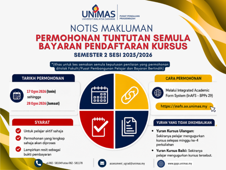 Permohonan Tuntutan Semula bayaran pendaftaran kursus Semester 2 20252026