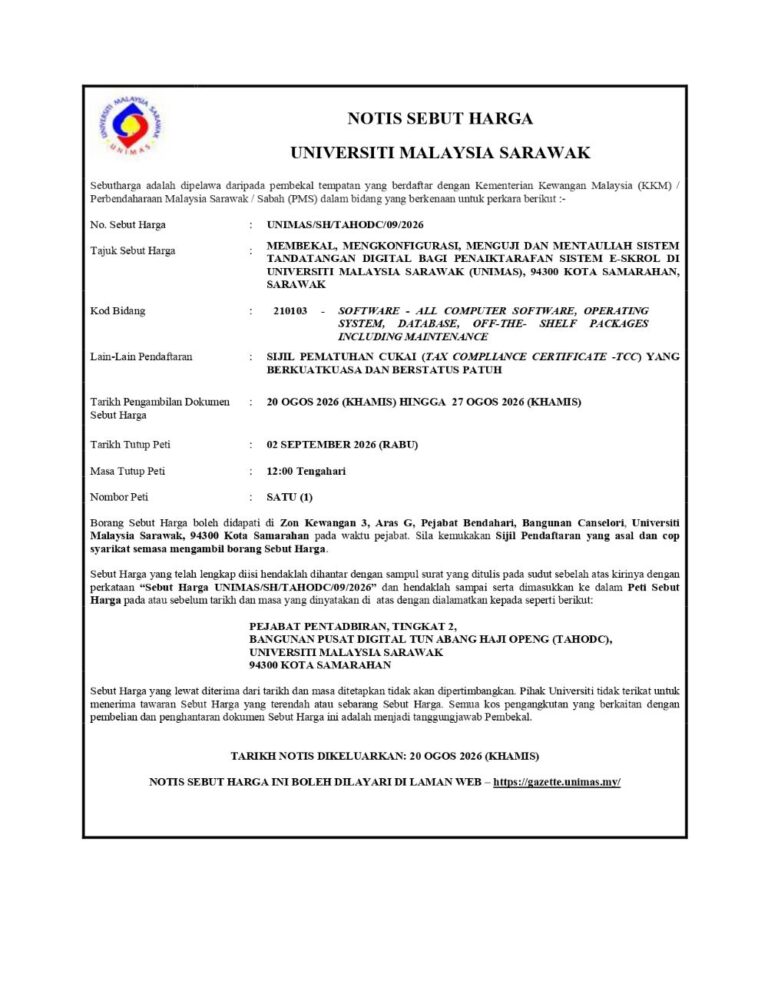 UNIMAS SH TAHODC 09 2026
