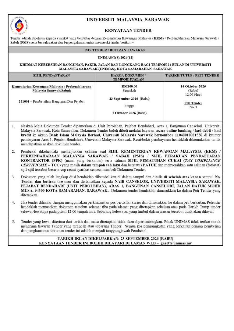 NOTIS IKLAN TENDER 2026 T12