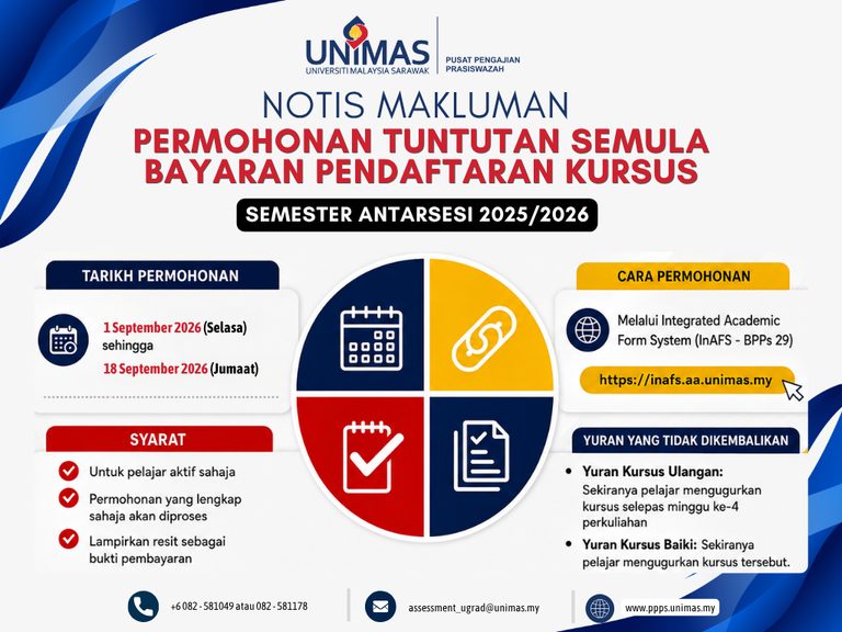 Notis Tuntutan Semula bayaran pendaftaran kursus Antarsesi 20252026