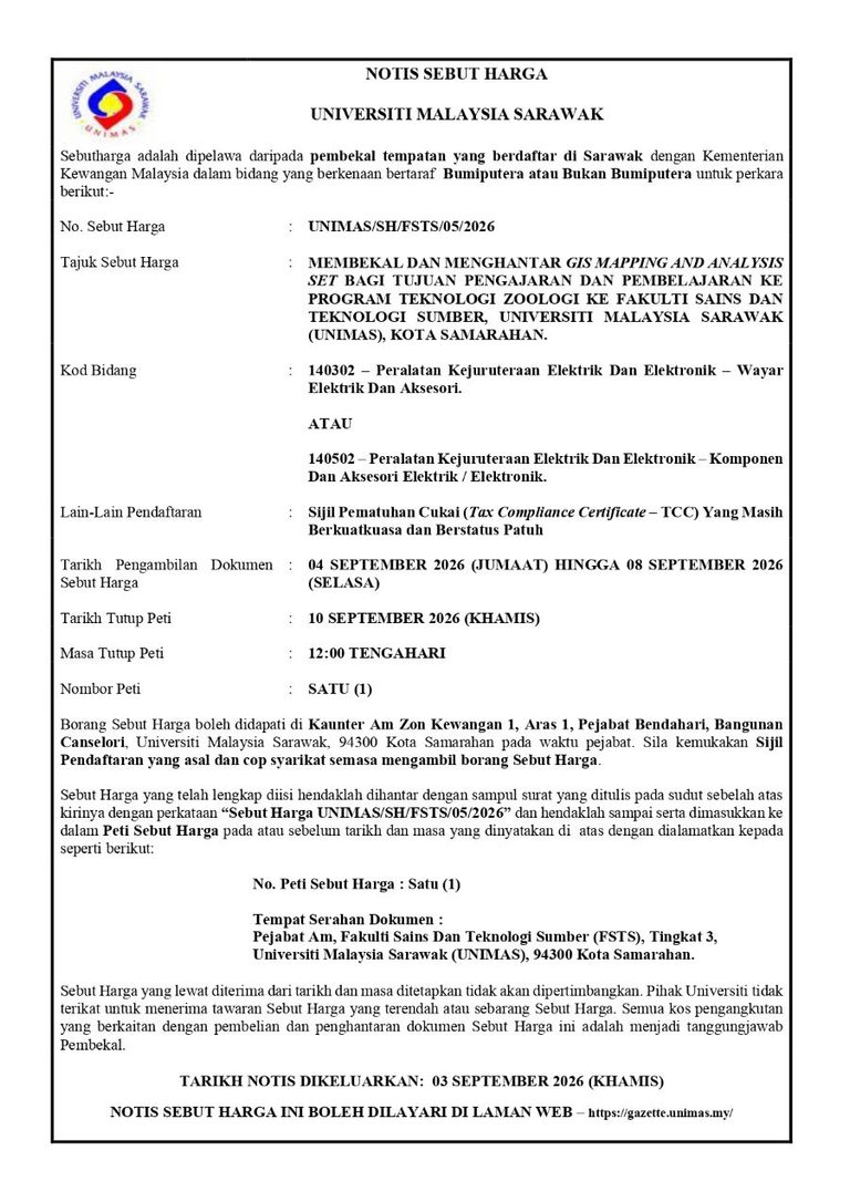 UNIMAS SH FSTS 05 2026