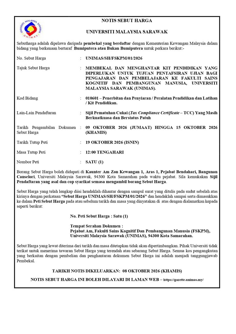 UNIMAS SH FSKPM 01 2026